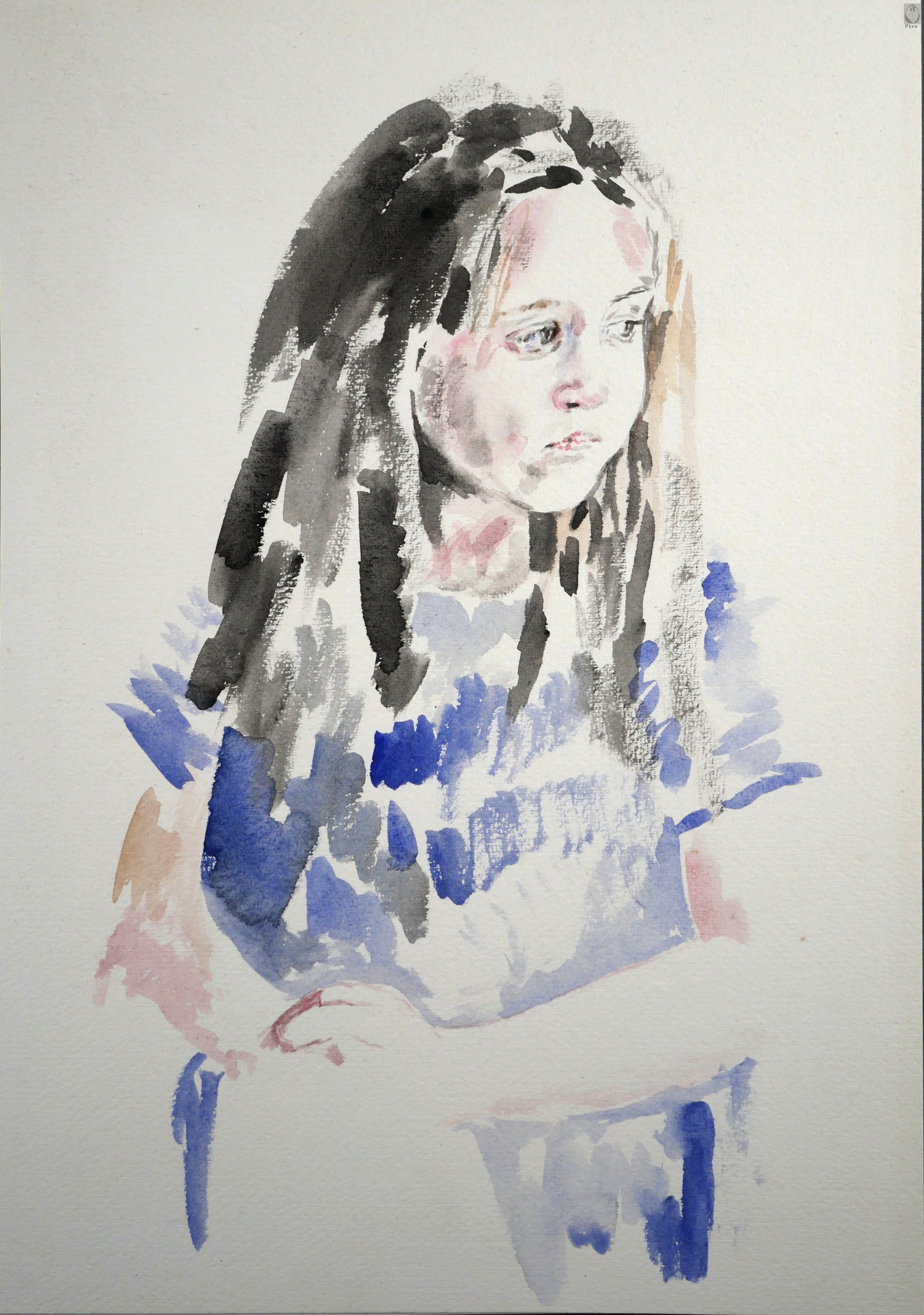 oil on paper - olio su carta di Piro